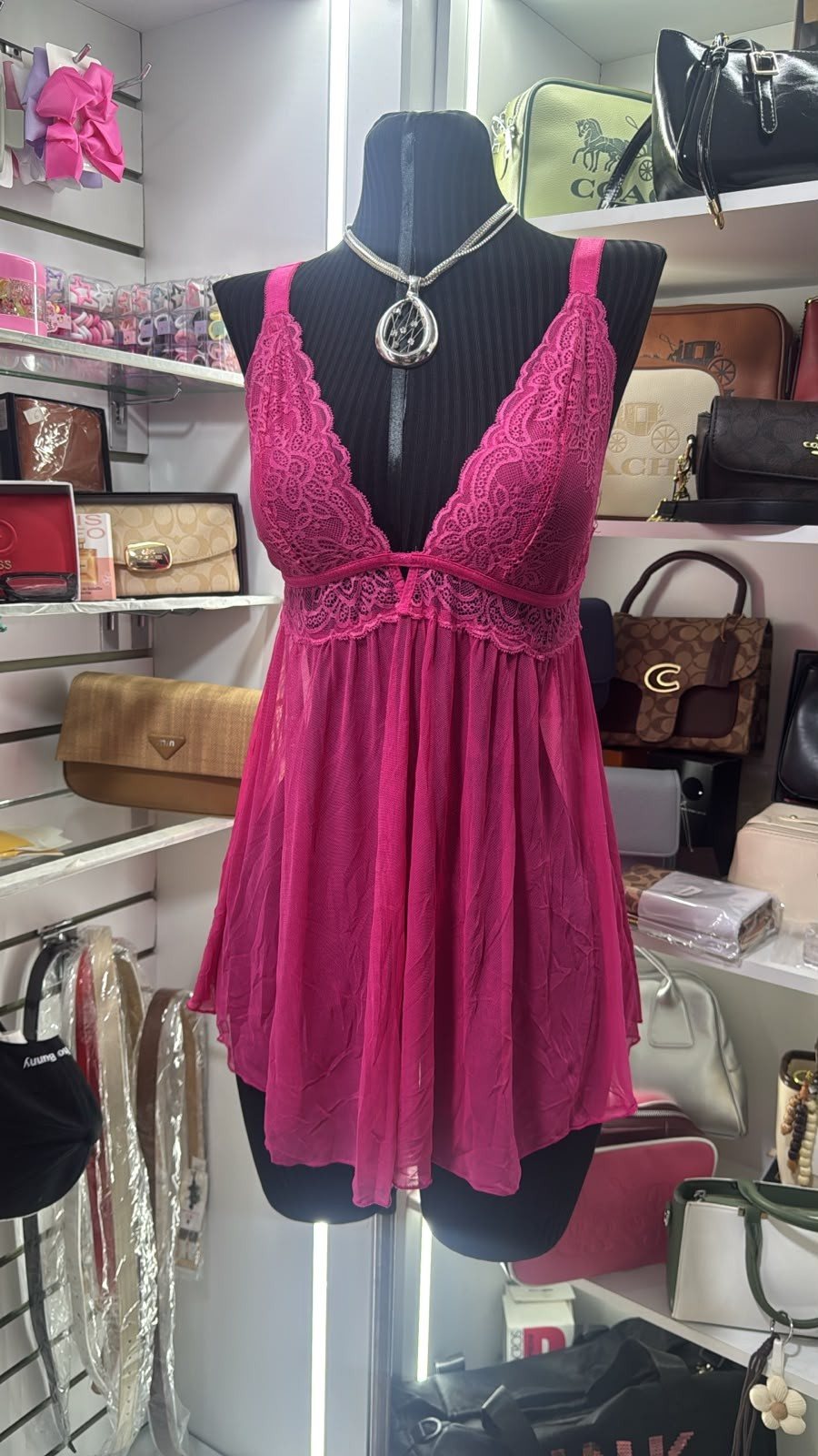 Pijama babydoll fucsia