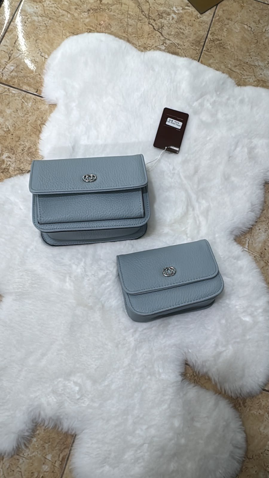 Set de cartera doble celeste (2 piezas)